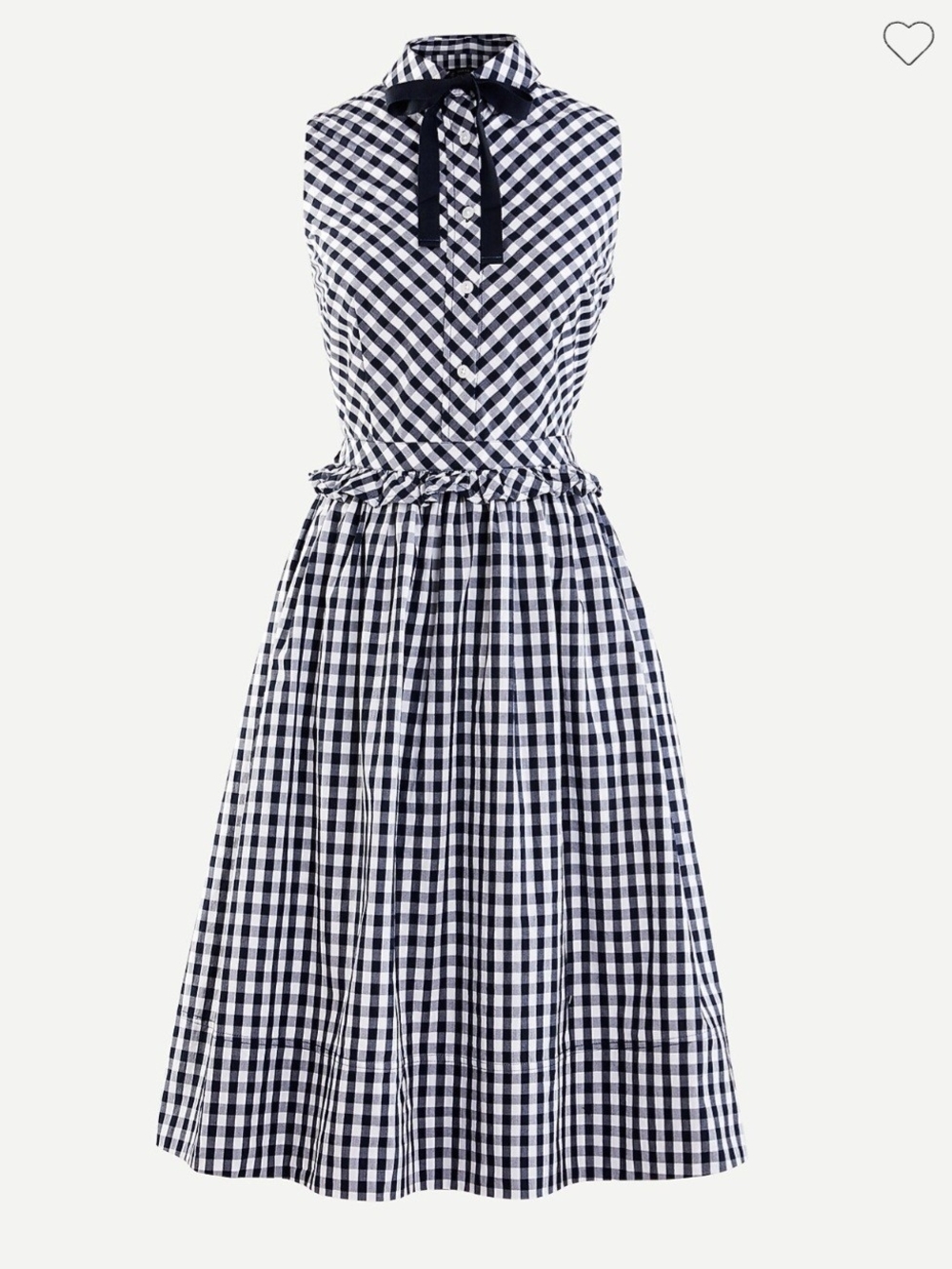 J. Crew Black & White Gingham A-Line Midi Shirt Dress - 6